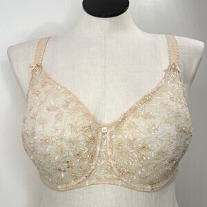 Empreinte Cassiopee Bra Size US 32F Invisible Full Cup Beige Lace Underwire